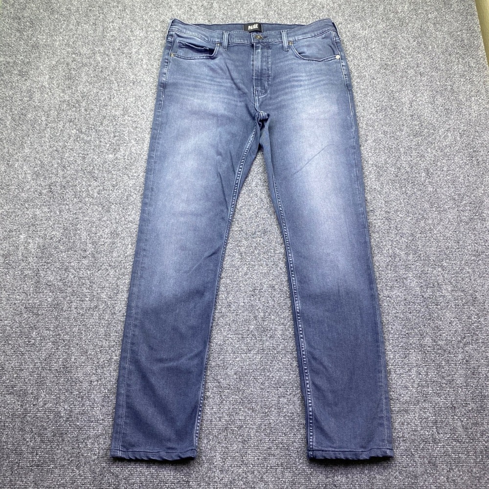 PAIGE Lennox Slim‎ Fit Mens Jeans Size 33 Blue Wash Rayon Blend Denim Grunge